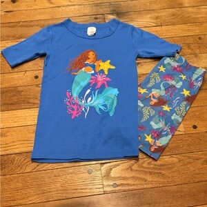 Disney Little Mermaid Pajama Set Girls US 10 Organic Cotton